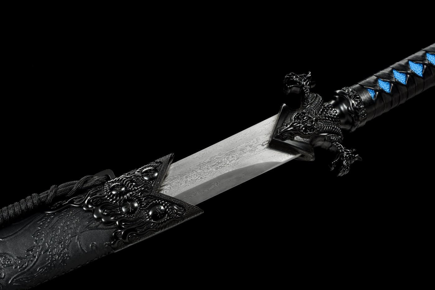 Dragon dao,Machetes Sword Real,Hand Forged Damascus Steel Blade,Alloy Fittings,LOONGSWORD