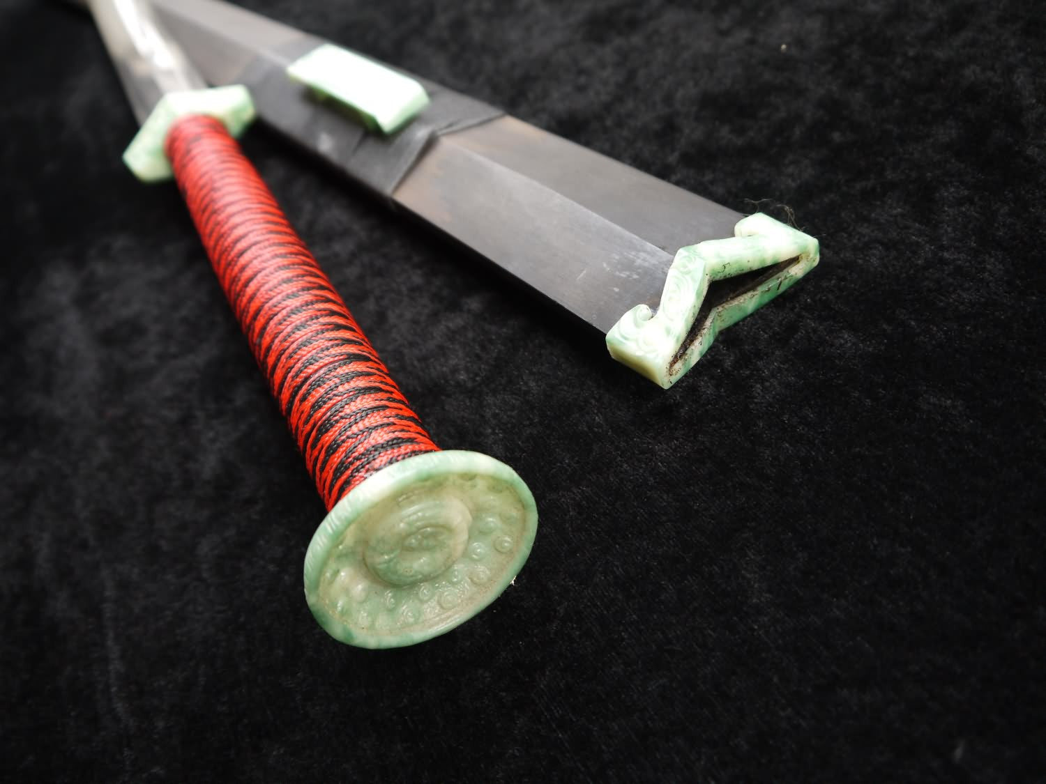 Chinese sword,Han jian,Folded steel blade,Black wood scabbard,Resin fitting - Chinese sword shop