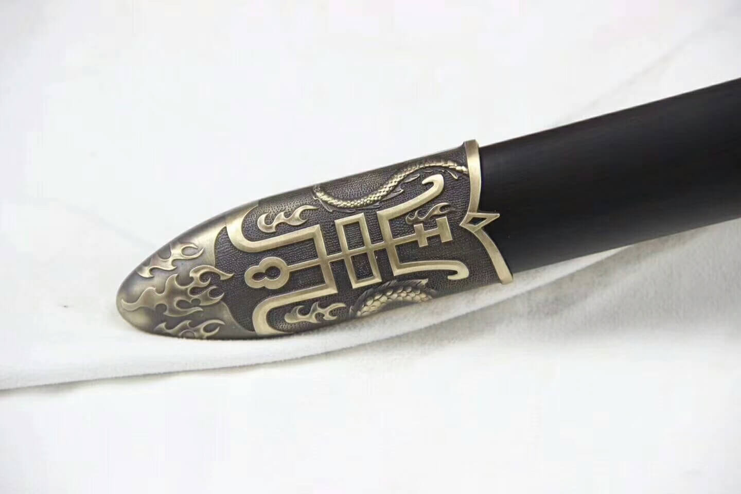 Fire sword,Damascus steel blade,Brass fittings,Ebony scabbard - Chinese sword shop