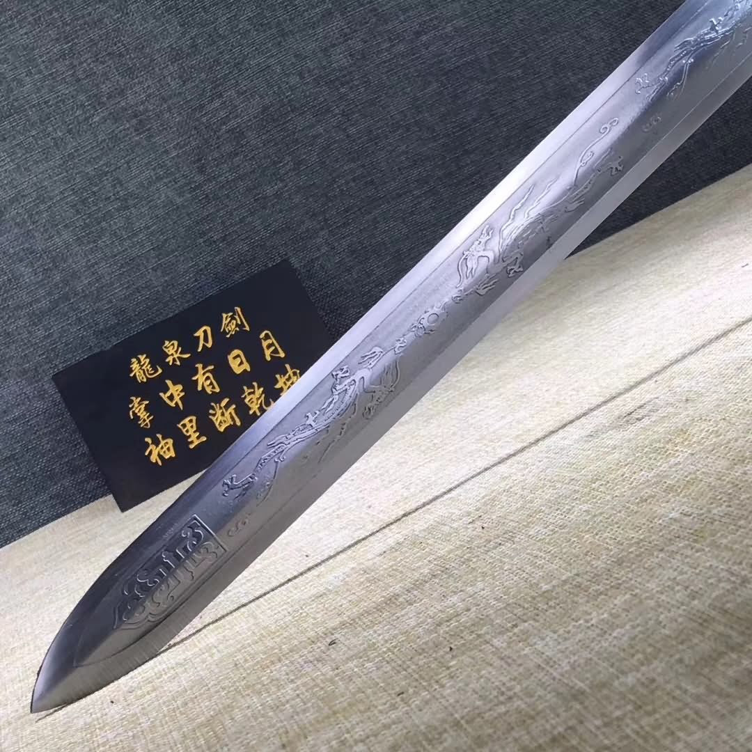 Fengyun sword,Medium carbon steel etch blade,Black wood,Alloy - Chinese sword shop