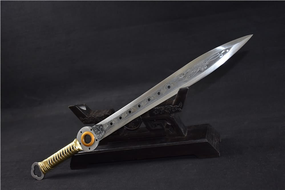 Integral sword(High carbon steel blade,Leather scabbard)Full tang - Chinese sword shop