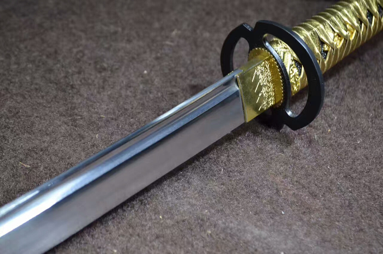 Miyamoto Musashi Katana(High carbon steel blade,Black scabbard,Alloy)Full tang - Chinese sword shop