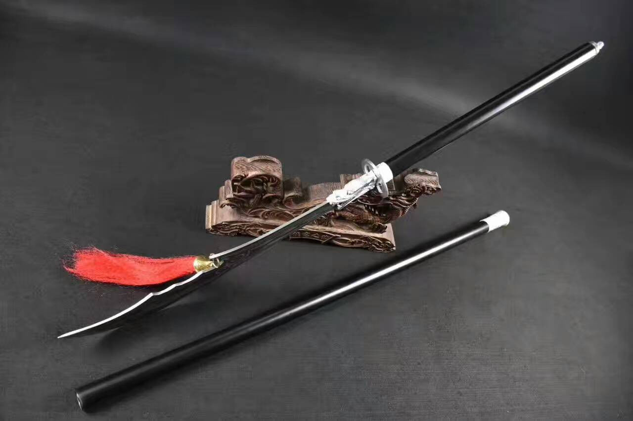 Guan dao,Kuantao,High manganese steel blade,Two black rod,Alloy fittings - Chinese sword shop