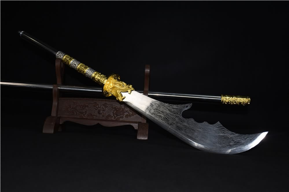 Kwan dao,Guan dao,High carbon steel,Patterned blade - Chinese sword shop