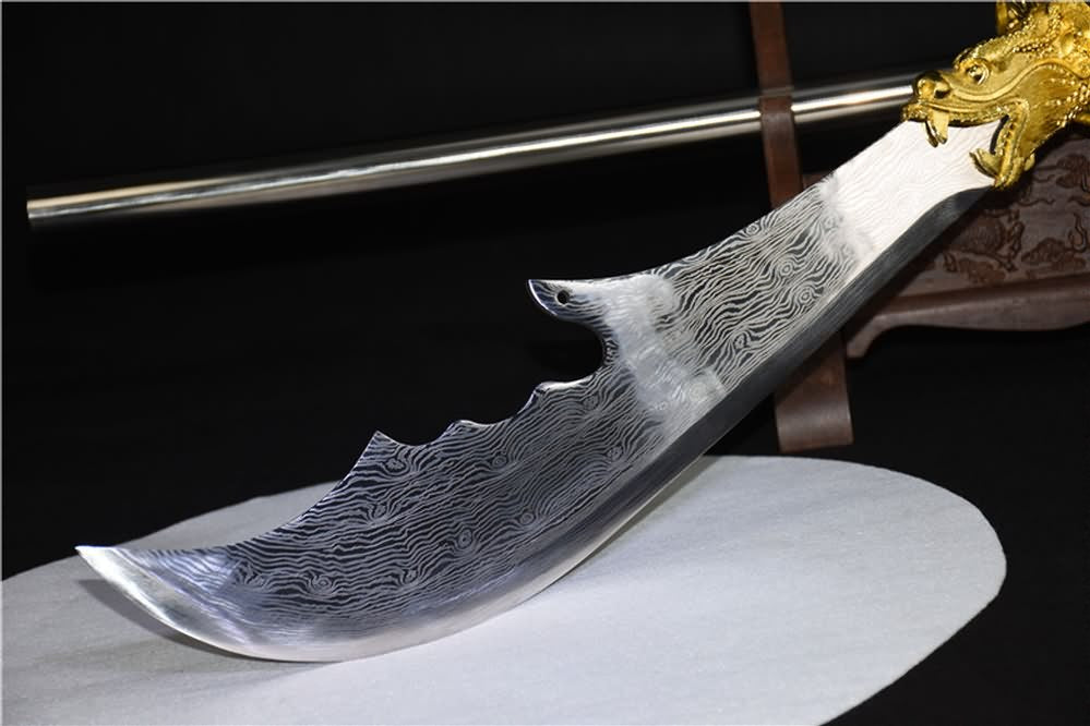 Kwan dao,Guan dao,High carbon steel,Patterned blade - Chinese sword shop