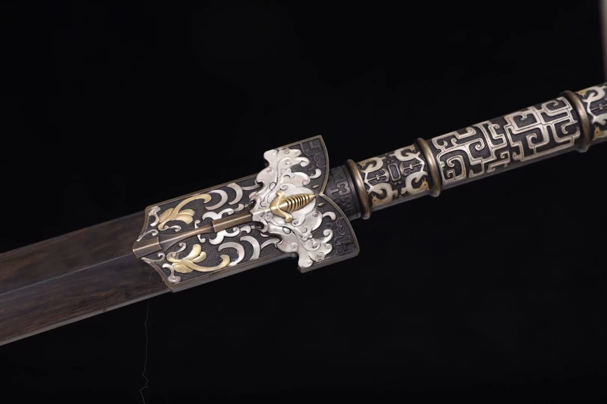Hanwu Sword,Forged Damascus Steel Blades,Ebony Scabbard,Brass Fittings,LOONGSWORD