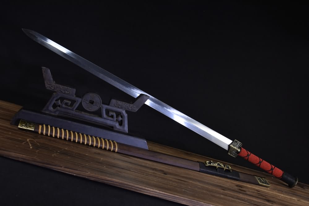 Sword Art Online,Han jian,Handmade Damascus Steel Blades,Rosewood Scabbard,Alloy Fittings