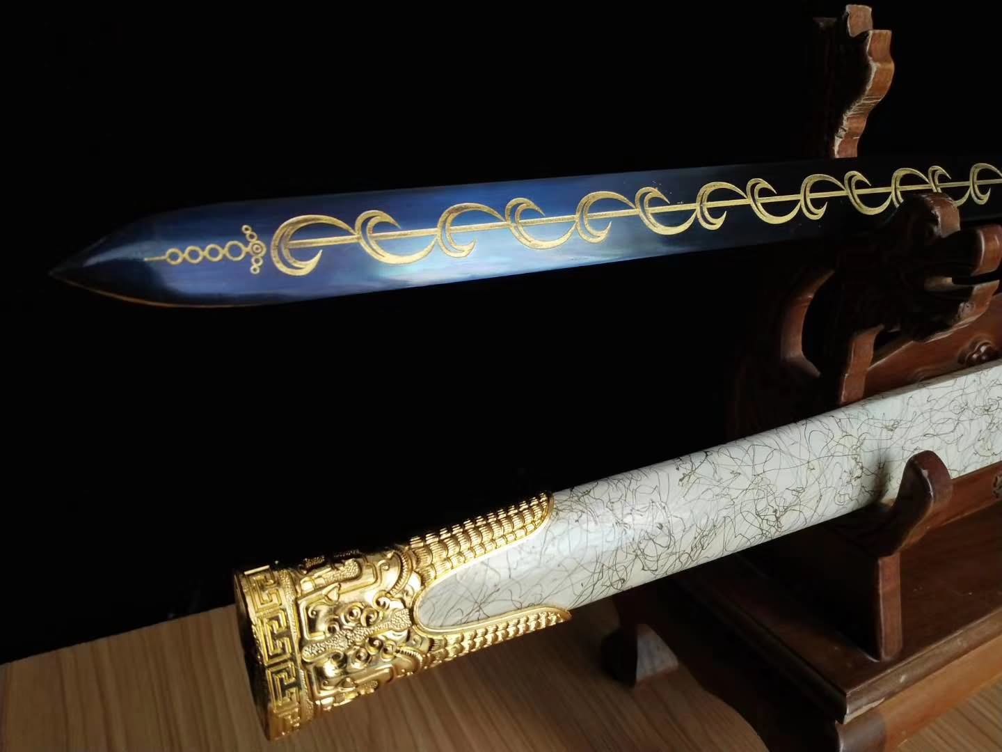 Han jian sword,Medium carbon steel etch blade,Alloy fittings - Chinese sword shop