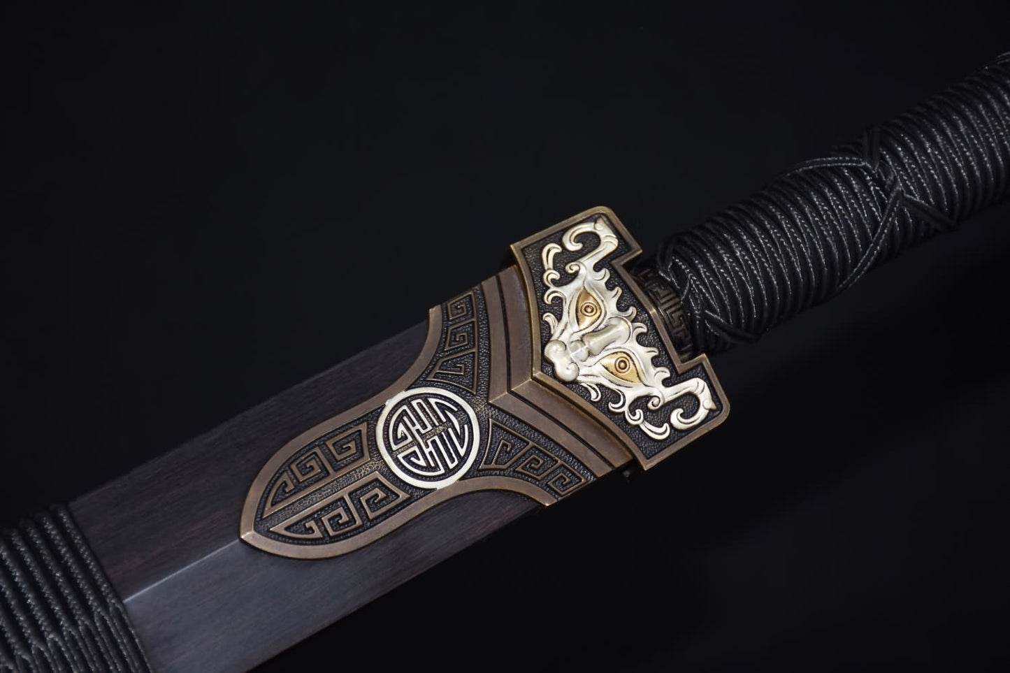 Han jian,T10 High carbon steel blade,Ebony scabbard,Brass - Chinese sword shop