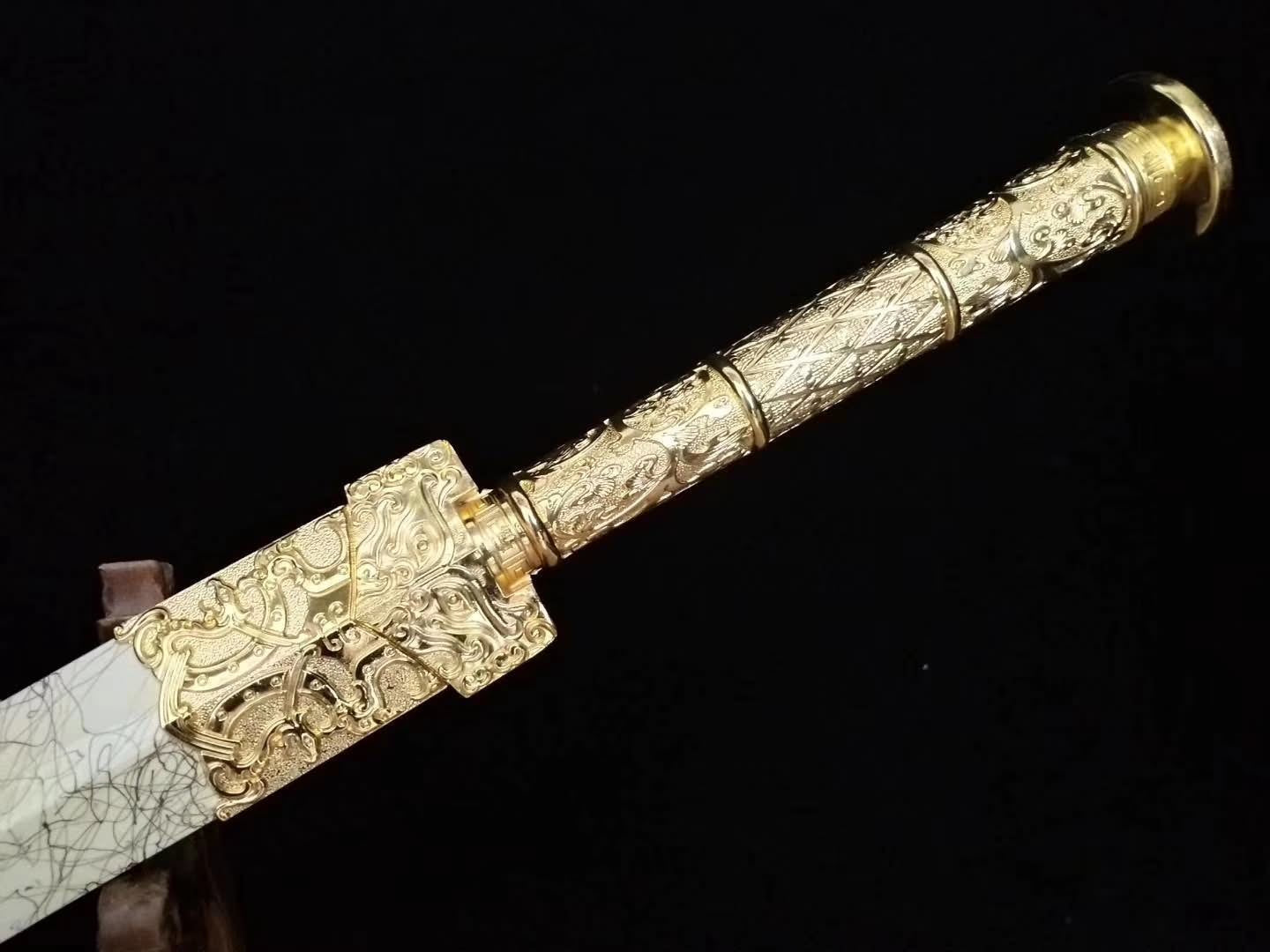 Han jian sword,Medium carbon steel etch blade,Alloy fittings - Chinese sword shop