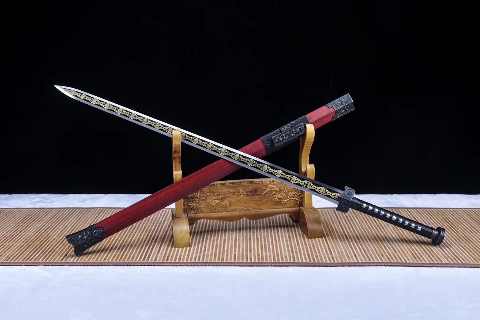Han jian sword,Etch blade,Redwood scabbard – Chinese Sword store