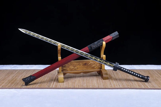 Han jian sword,Etch blade,Redwood scabbard - Chinese sword shop