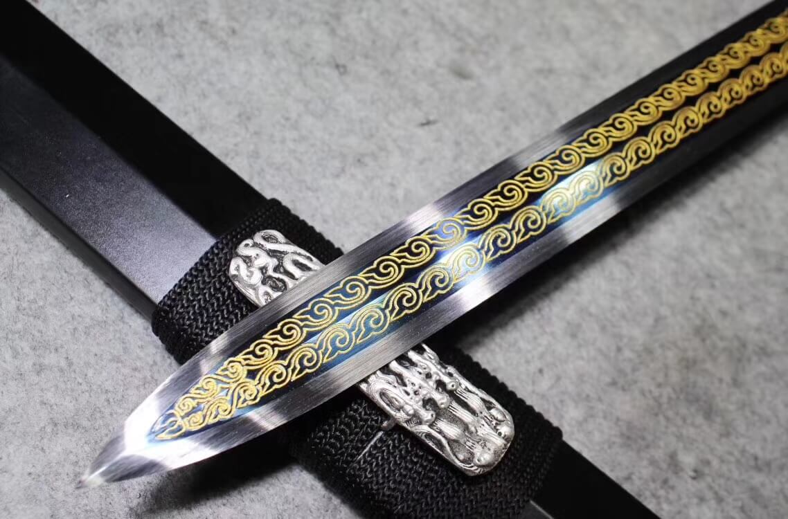 Han sword,Hand Forged,High carbon steel blade,Black wood,Alloy - Chinese sword shop