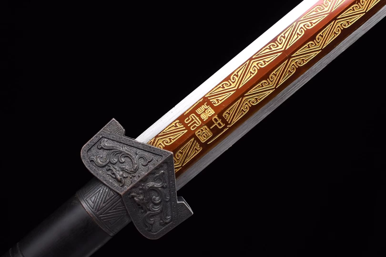 Han jian,Handmade(High carbon steel etch blade,Alloy fittings)Heat Tempered - Chinese sword shop