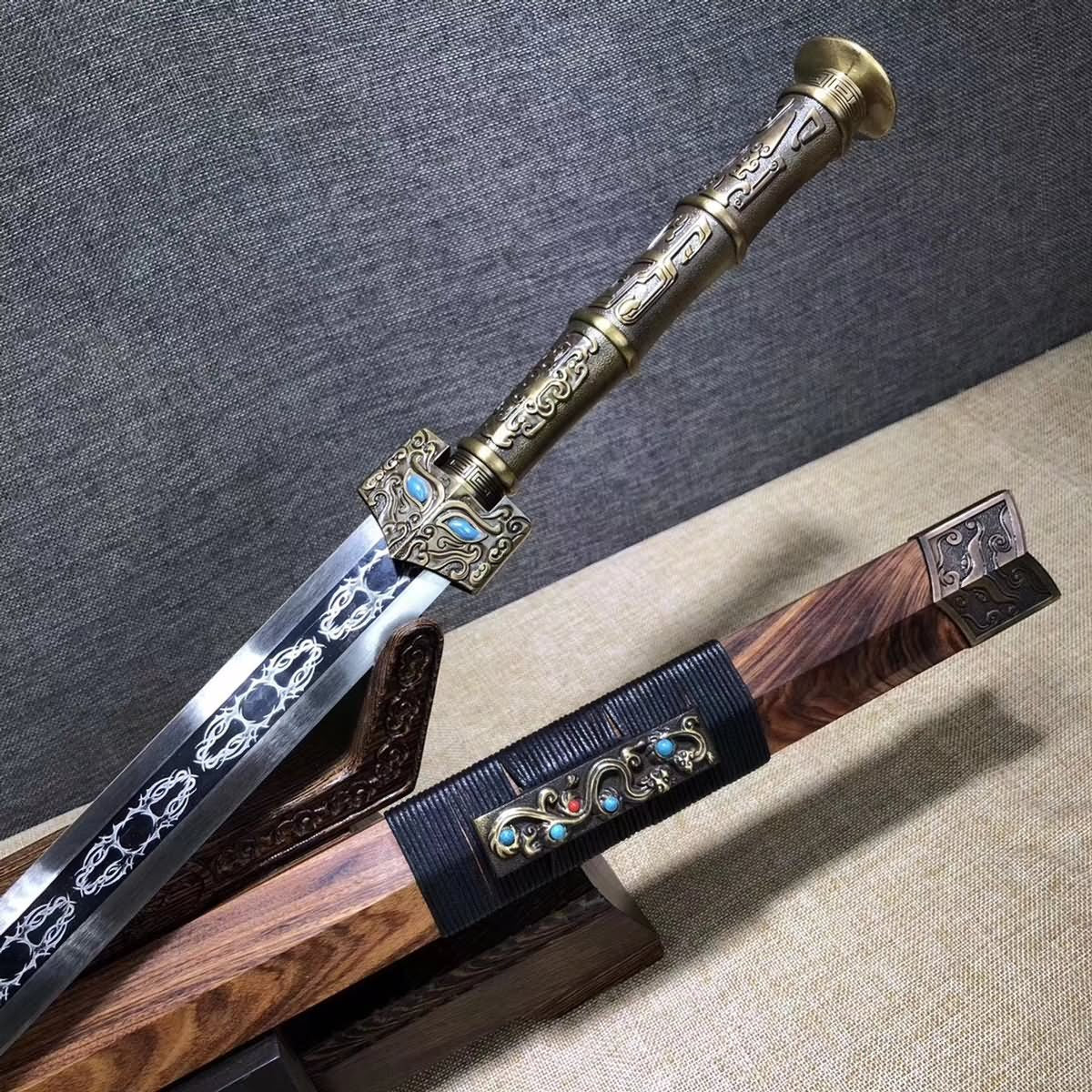 Han jian sword,Handmade high carbon steel blade,Alloy handle - Chinese sword shop