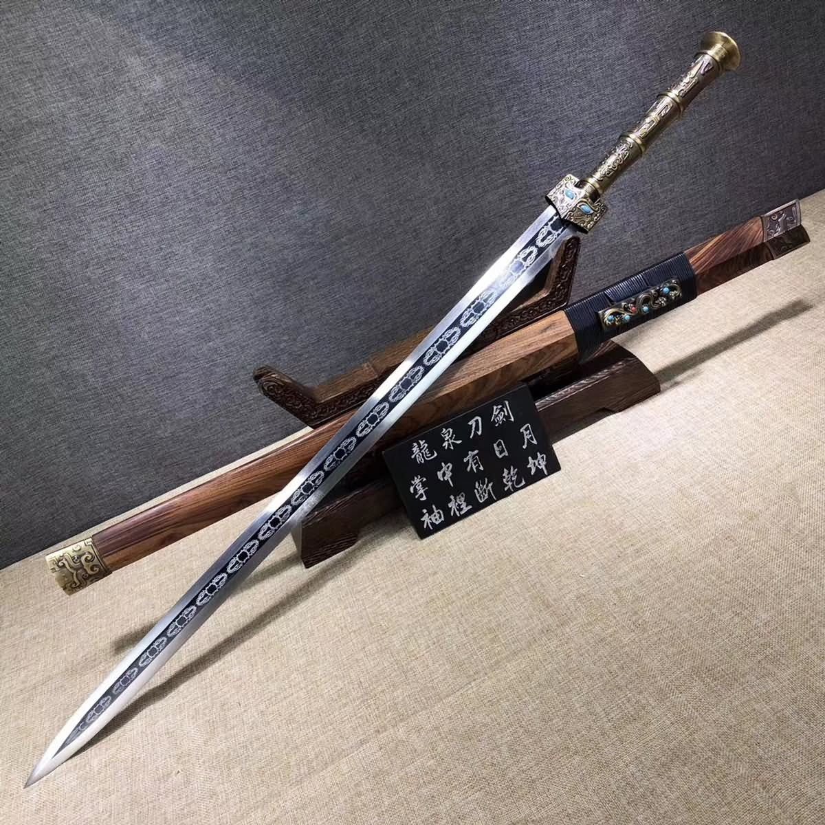 Han jian sword,Handmade high carbon steel blade,Alloy handle - Chinese sword shop