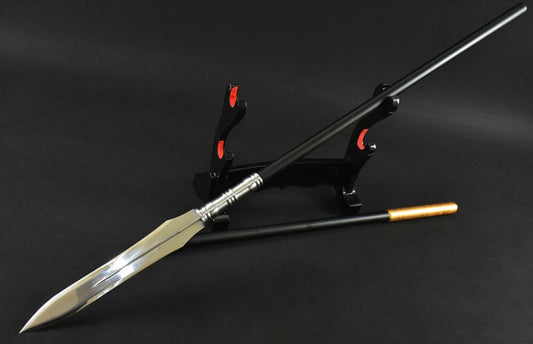 China Spear,High manganese steel Spearhead,Black rod - Chinese sword shop