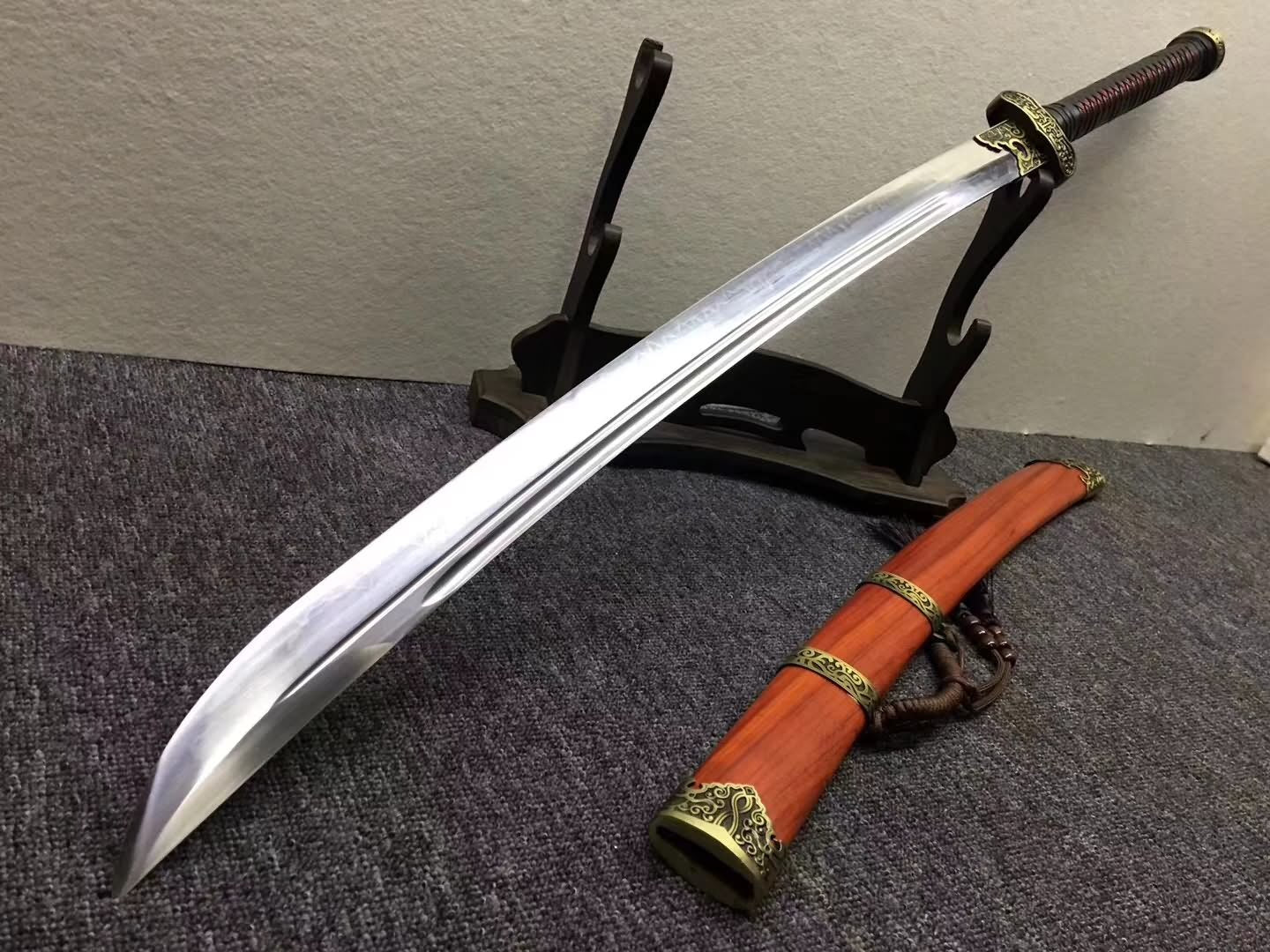 Broadsword,da dao,High carbon steel burn blade,Redwood,Alloy  fittings,Chinese sword