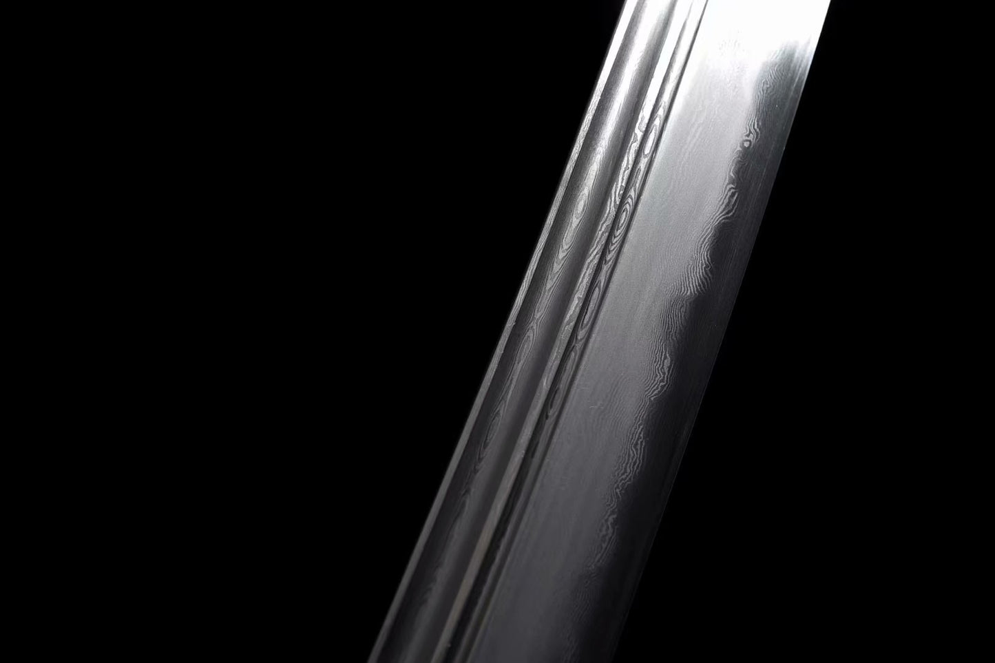 Black gold sword,Damascus steel turn blade,Brass fittings - Chinese sword shop