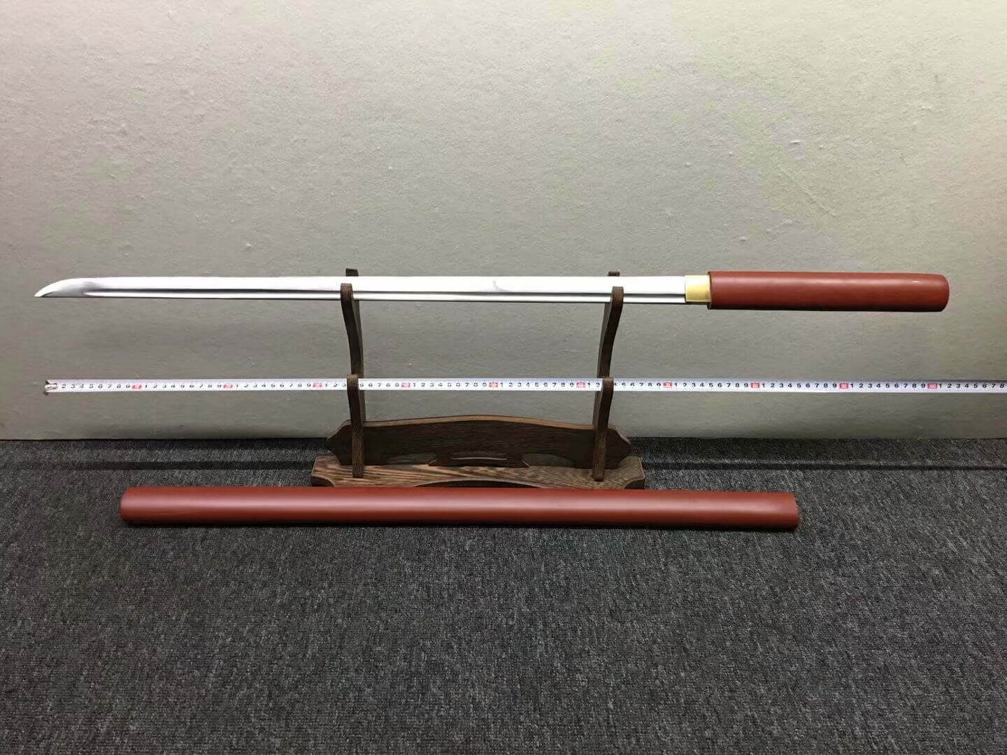 Ninja sword,Medium carbon steel,Red scabbard,Alloy fitting,Full tang - Chinese sword shop