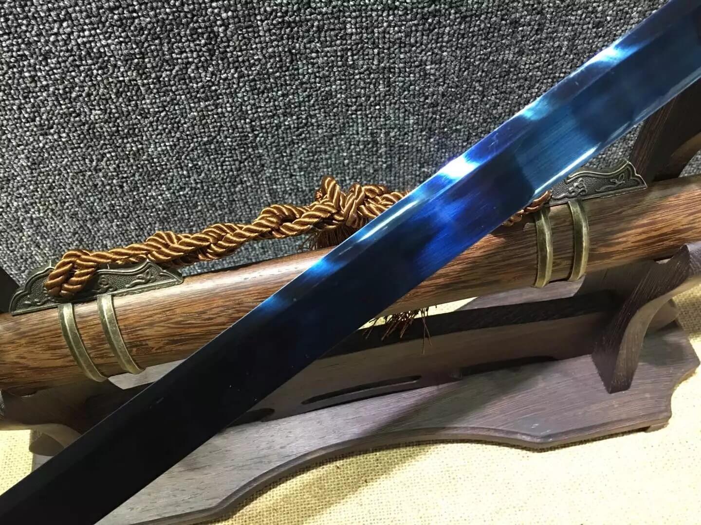 Tang dao,High manganese steel blue blade,Redwood,Alloy fitted - Chinese sword shop