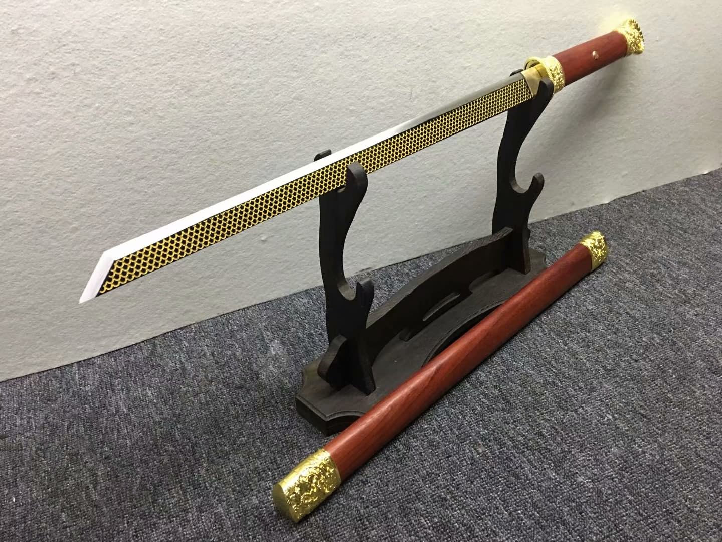 Tang dao,Sword,High carbon steel etch blade,Redwood,Alloy - Chinese sword shop