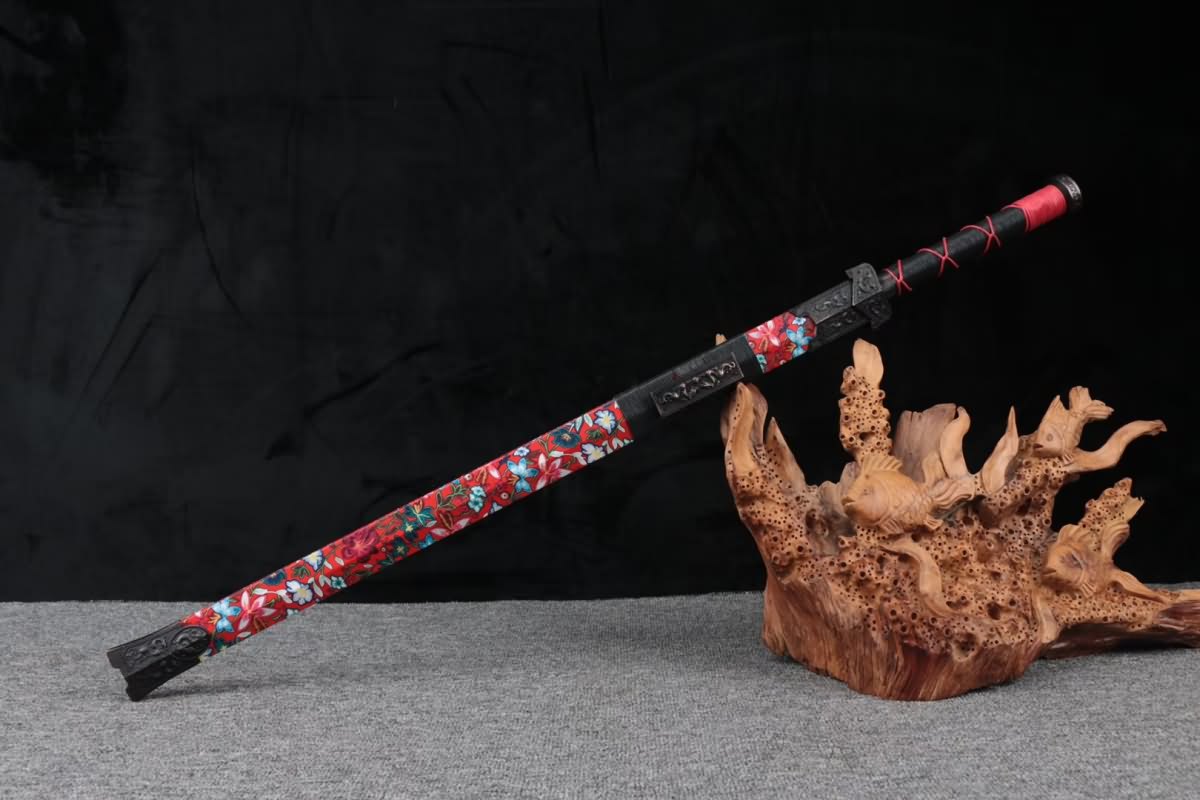 Han jian,Forged High carbon steel Octahedral blade,Color scabbard