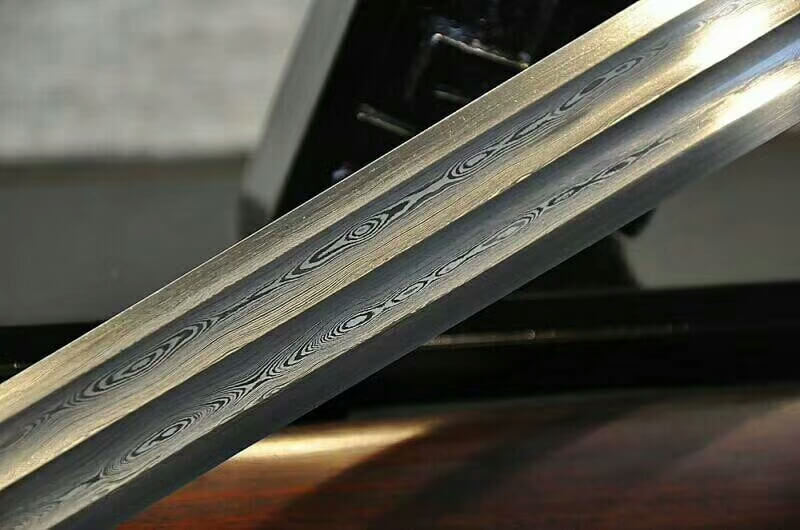 Chrysanthemum sword(Damascus steel bade,Rosewood,Brass)Length 31" - Chinese sword shop