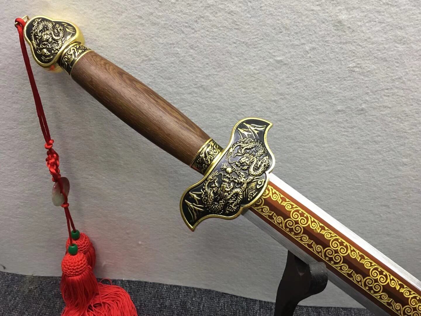 Loong sword/High manganese steel etch blade/Alloy fittings/Rosewood scabbard - Chinese sword shop