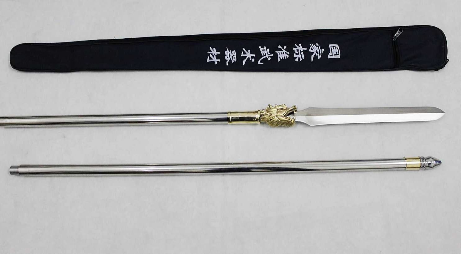 China dragon spear,Liuhe Pike,Stainless steel spearhead,Length 82 inch - Chinese sword shop