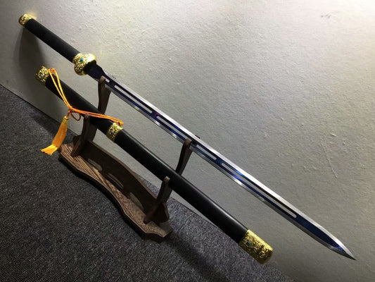 Jinlan sword,High manganese steel hollow blade,Black wood,Alloy fittings - Chinese sword shop