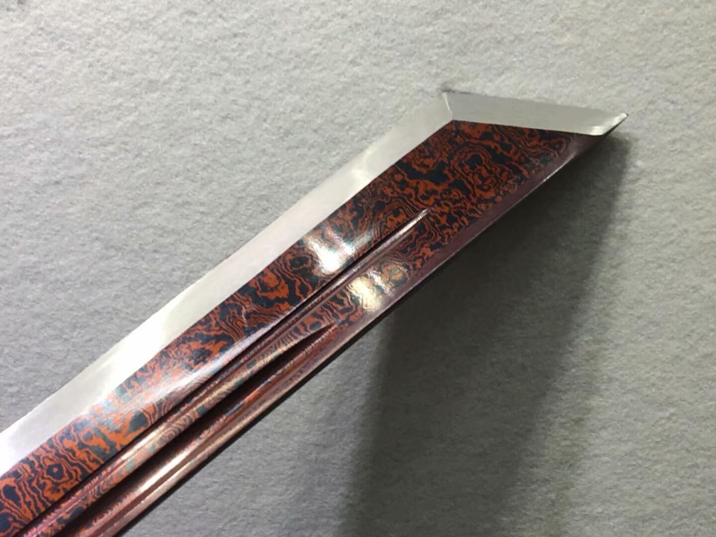 14 Blades dagger,Damascus steel blade,Rosewood,Brass&handmade art - Chinese sword shop