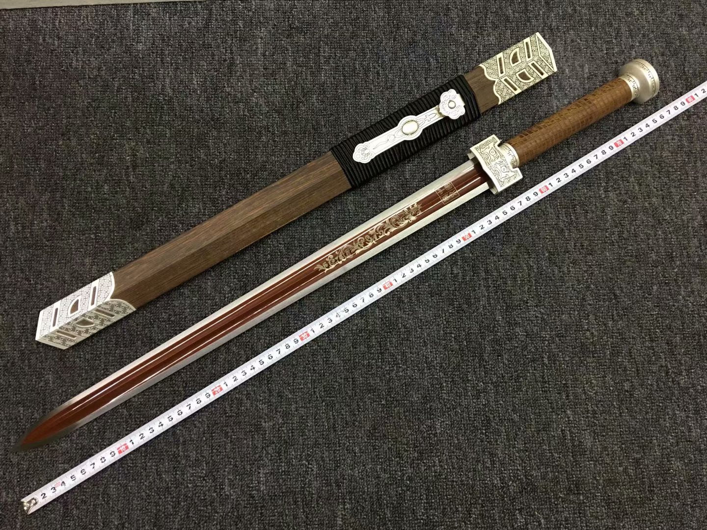 Ruyi jian,Handmade,High carbon steel red blade,Rosewood,Alloy - Chinese sword shop
