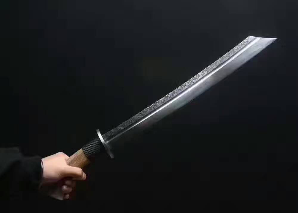 Hacking knife,Broadsword,High speed steel,Leather scabbard - Chinese sword shop