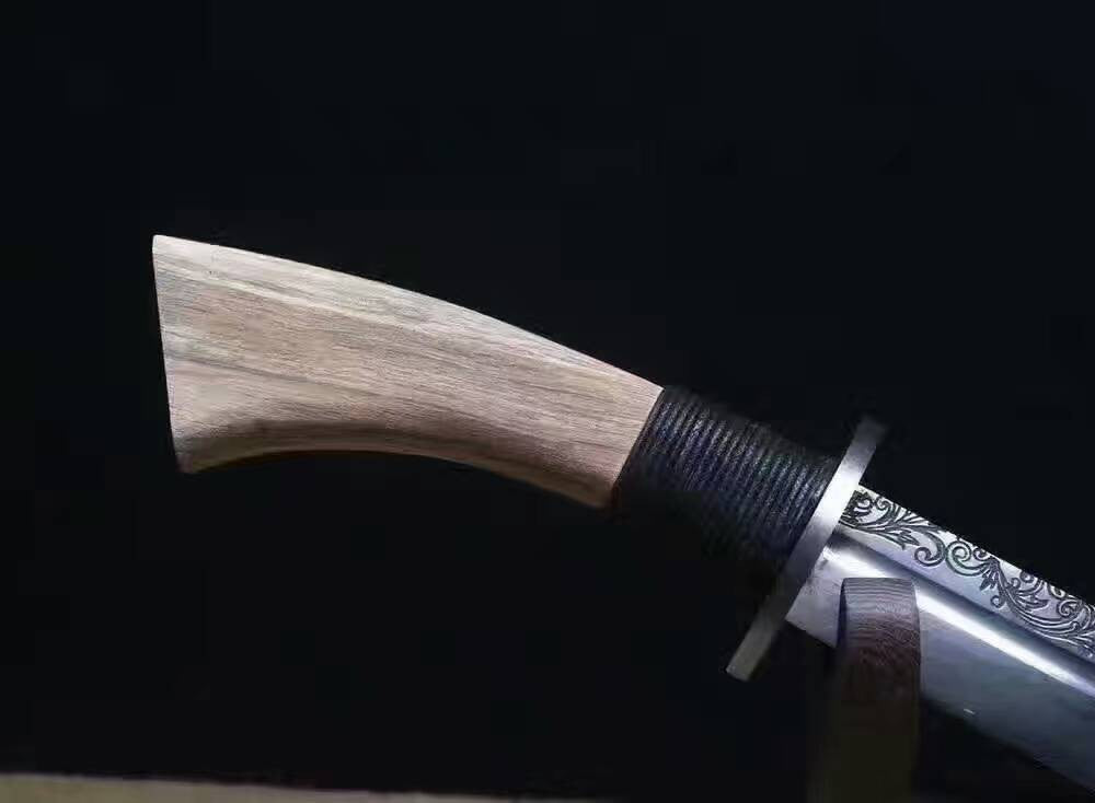 Hacking knife,Broadsword,High speed steel,Leather scabbard - Chinese sword shop