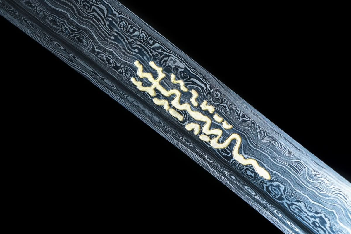 KangXi BaoDao,Handmade,Weapon(Damascus Blade,Alloy Fittings,Rosewood Scabbard) Chinese Sword