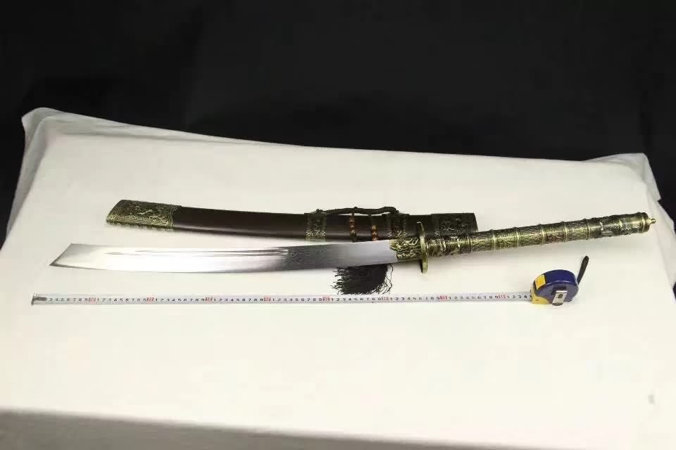 Kangxi baodao,Handmade Damascus steel blade,Alloy,Rosewood - Chinese sword shop