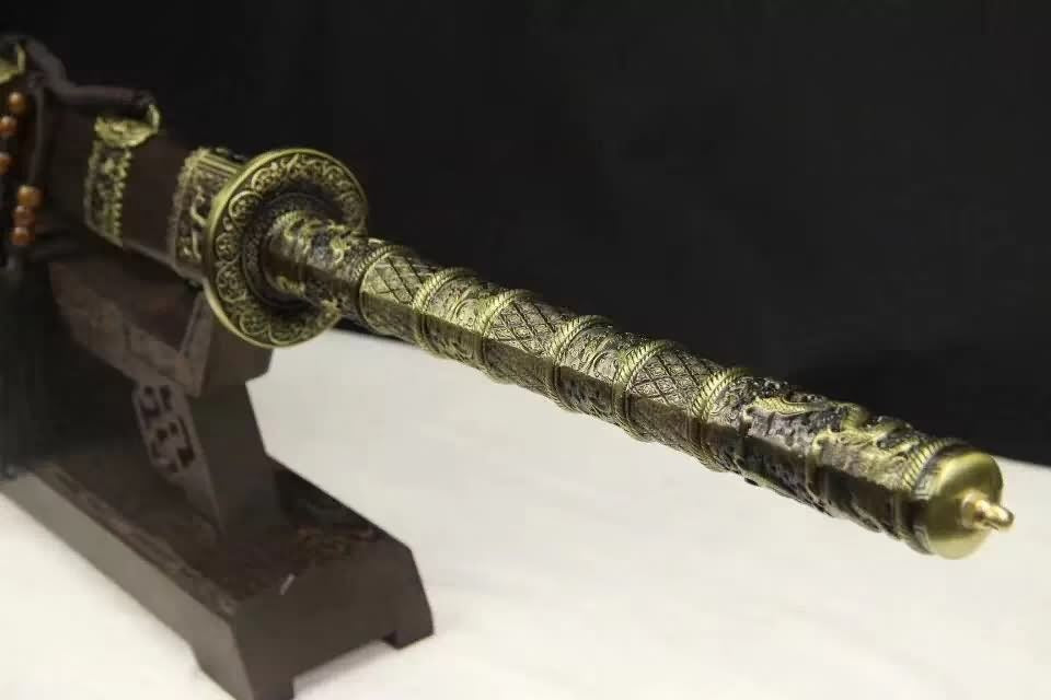 Kangxi baodao,Handmade Damascus steel blade,Alloy,Rosewood - Chinese sword shop