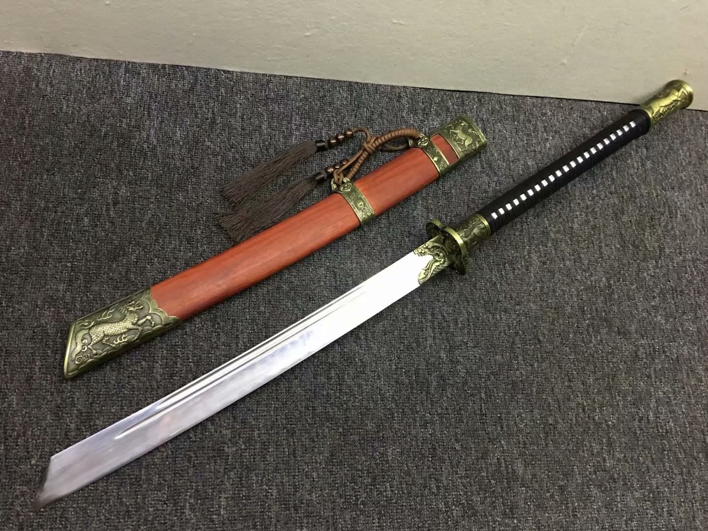 Kangxi dao,Hand forged,High carbon steel burn blade,Redwood,Alloy - Chinese sword shop