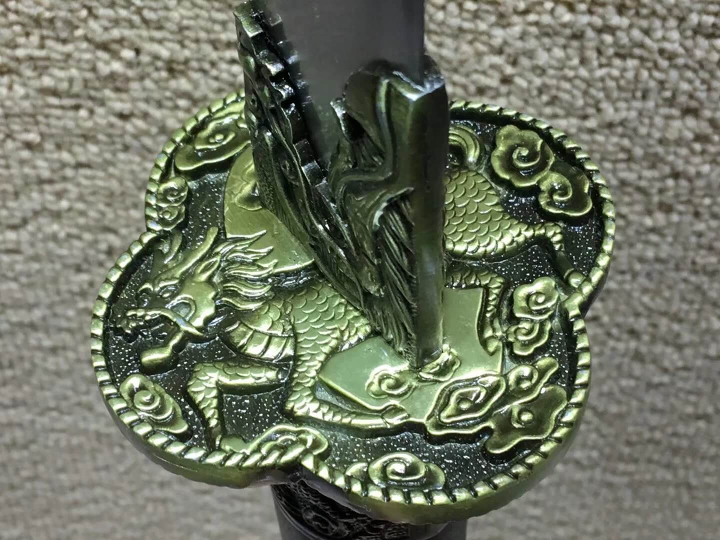 Kangxi dagger,High carbon steel,Black scabbard,Alloy,Length 27" - Chinese sword shop