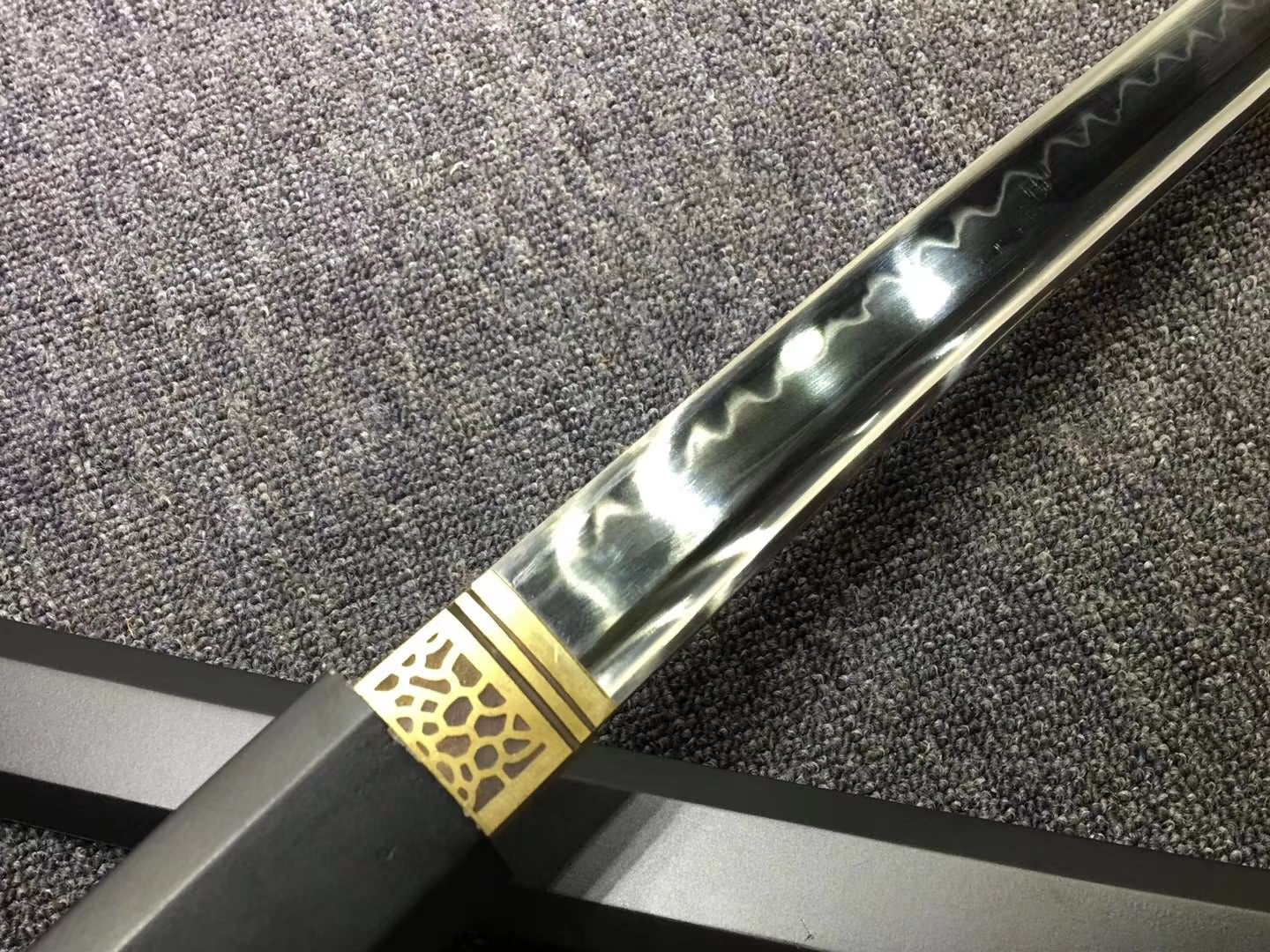Katana,High carbon steel burn blade,Black paint scabbard - Chinese sword shop