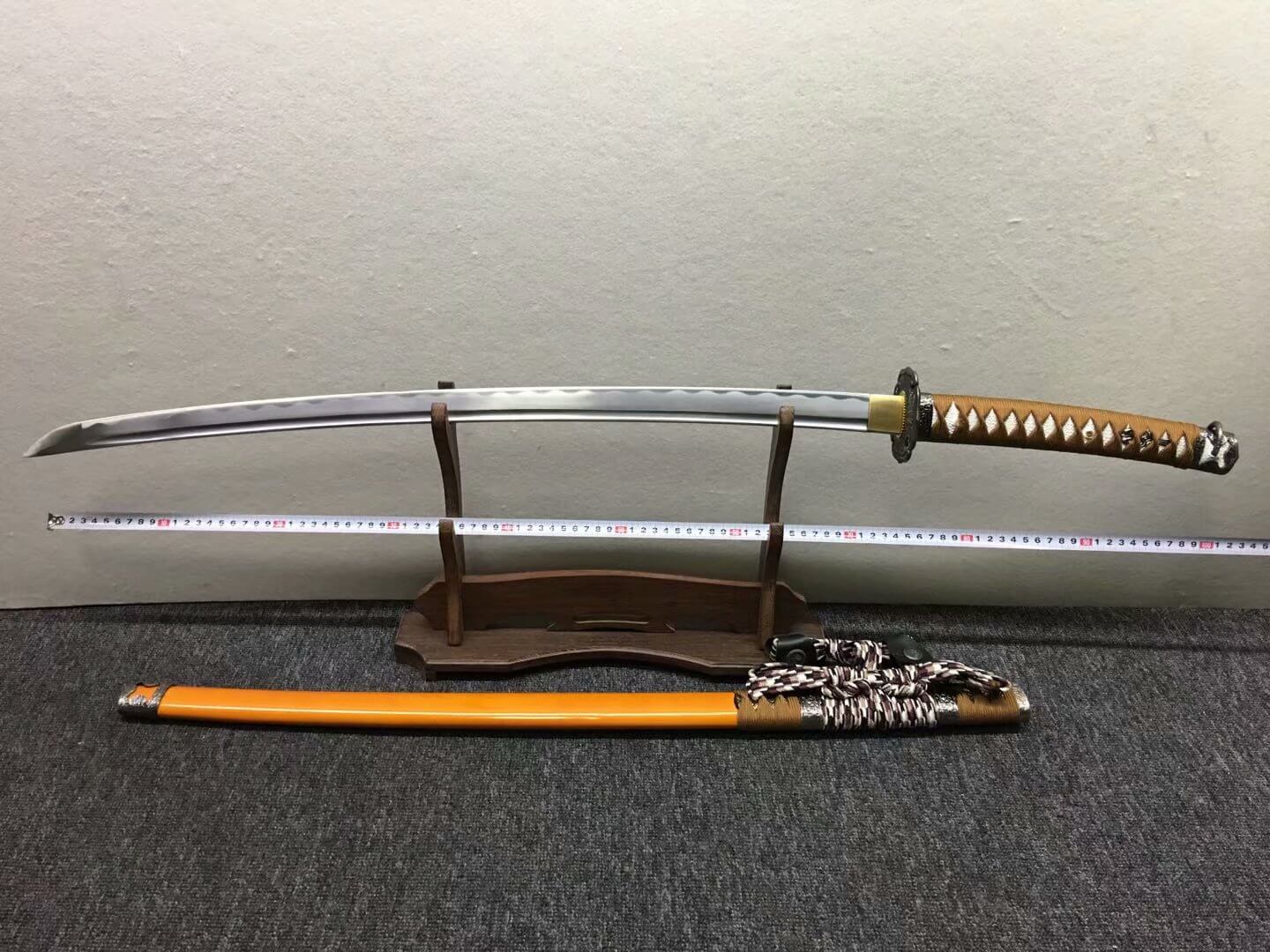 Nihontou Tachi,Nodachi,Medium carbon steel,Wood scabbard,Alloy tosogu - Chinese sword shop