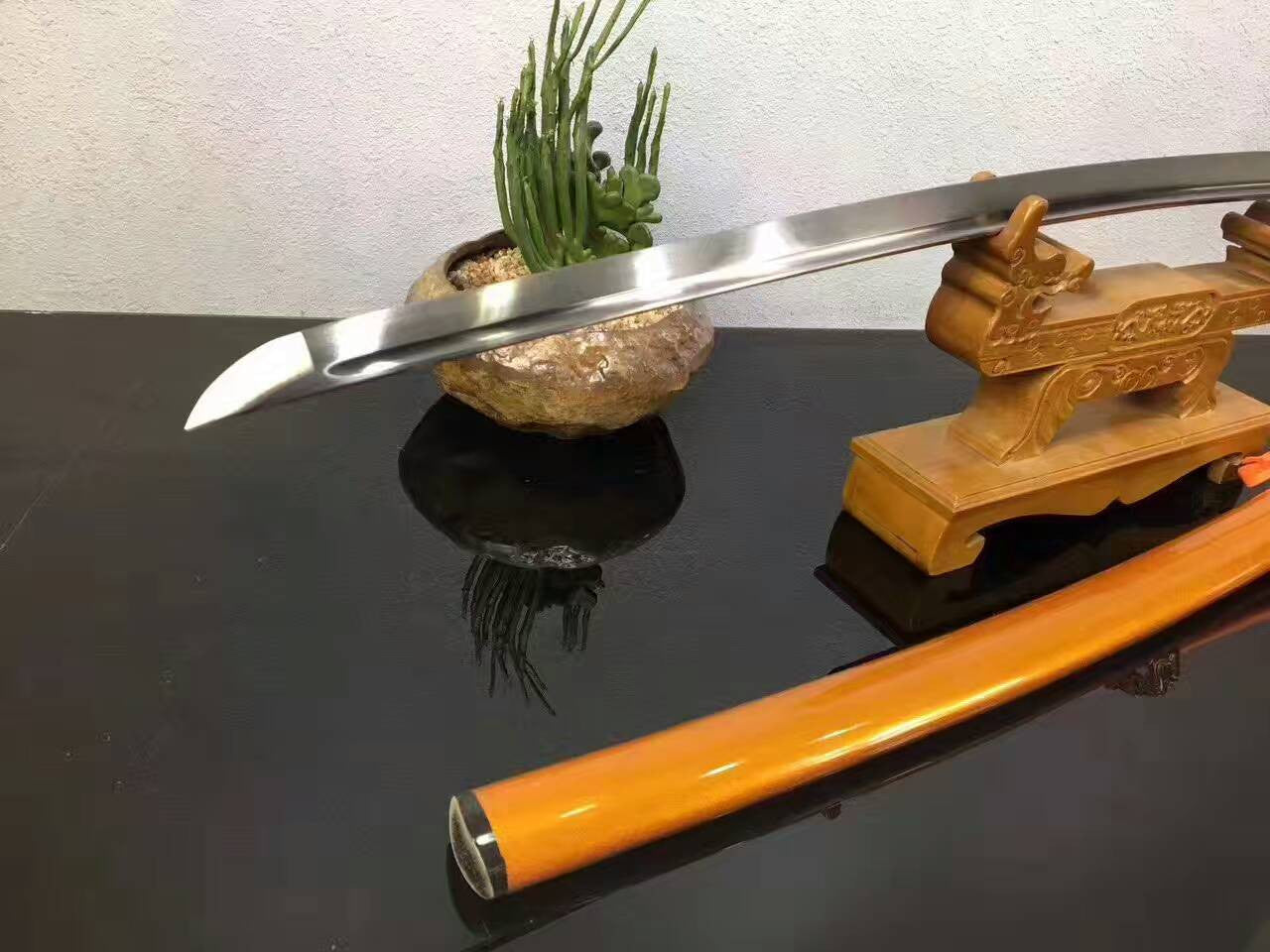 Samurai sword,katana(High manganese steel,Golden scabbard,Alloy fitted)Full tang - Chinese sword shop