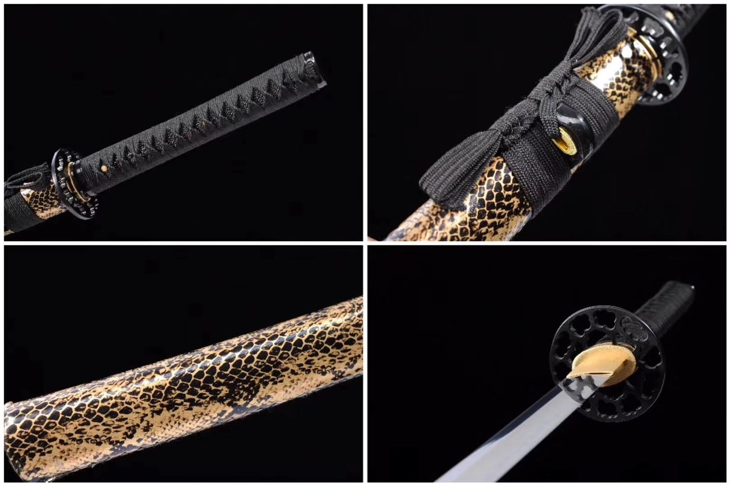 katana,High carbon steel burn blade,Snake skin texture scabbard - Chinese sword shop