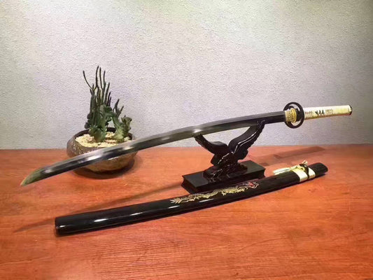 Samurai sword, T10 high carbon steel,Wood scabbard,Iron Tsuba,Full tang,Length 39 inch - Chinese sword shop