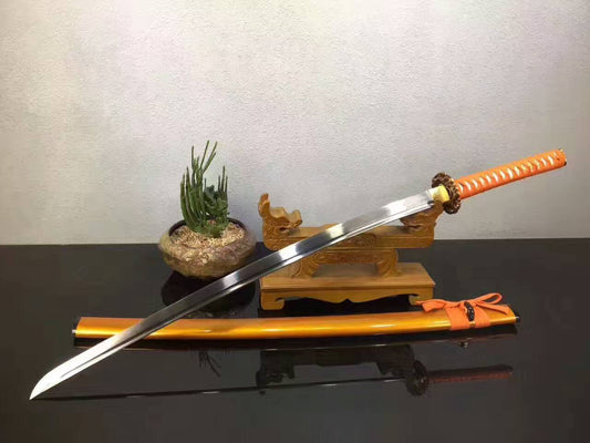 Samurai sword,katana(High manganese steel,Golden scabbard,Alloy fitted)Full tang - Chinese sword shop