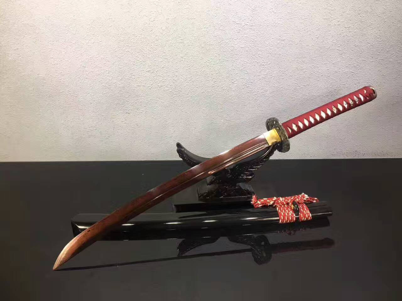 Niger Sabre,katana,Folding pattern steel red blade,Wood Scabbard,Alloy fittings - Chinese sword shop
