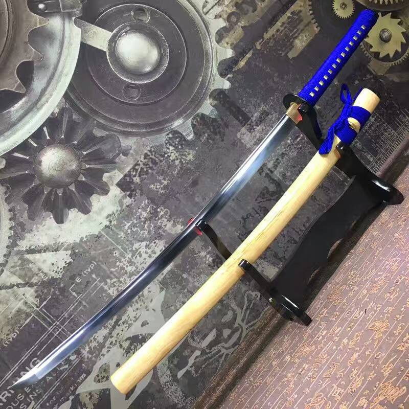 Samurai sword-High carbon steel blade-Ecru wood scabbard-Alloy fitted - Chinese sword shop