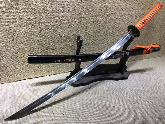 Samurai sword,High carbon steel,Black scabbard,Alloy fitteds,Length 40 inch - Chinese sword shop
