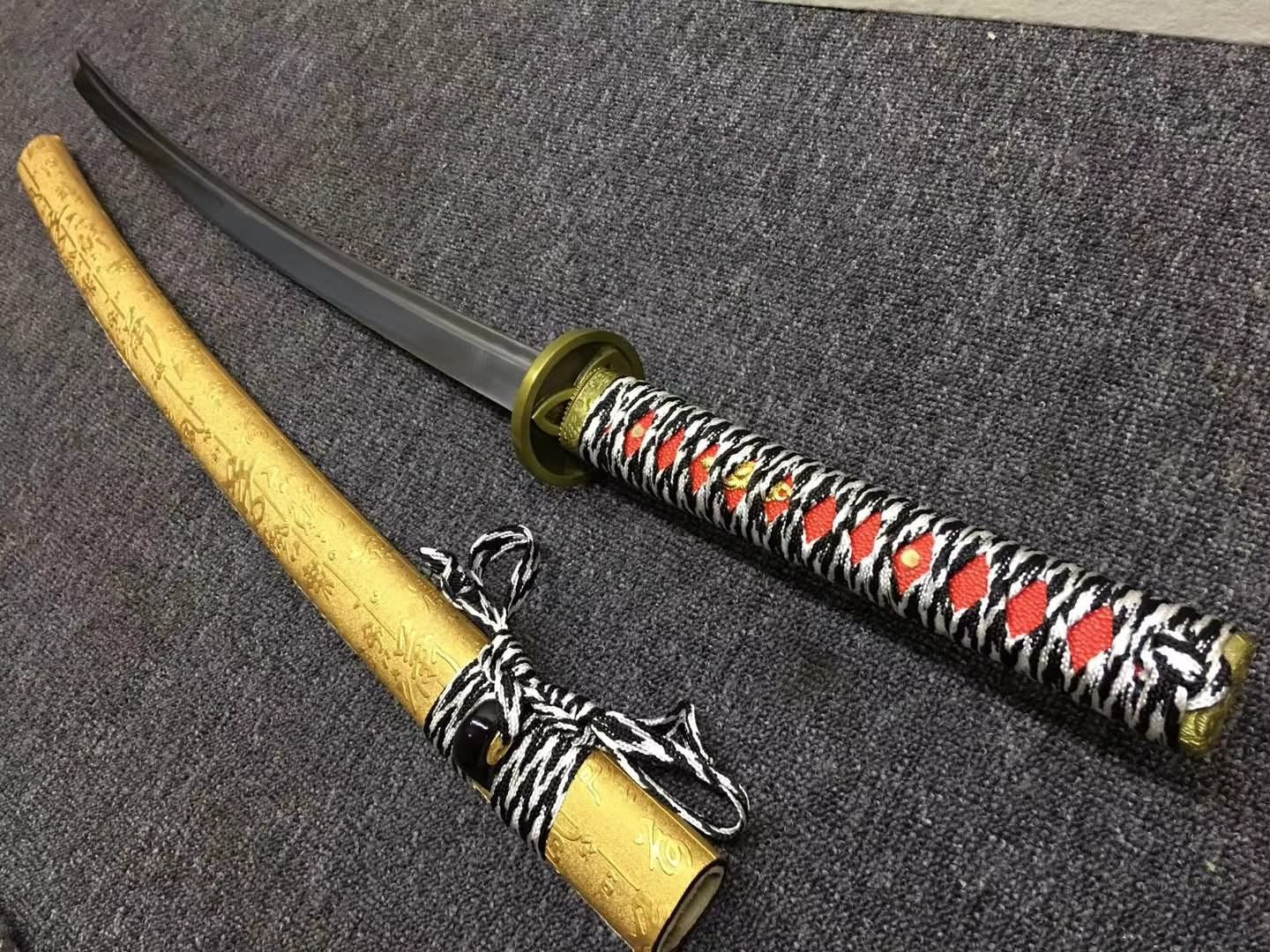 Nihontou Katana,Medium carbon steel blade,Yellow scabbard,Alloy - Chinese sword shop